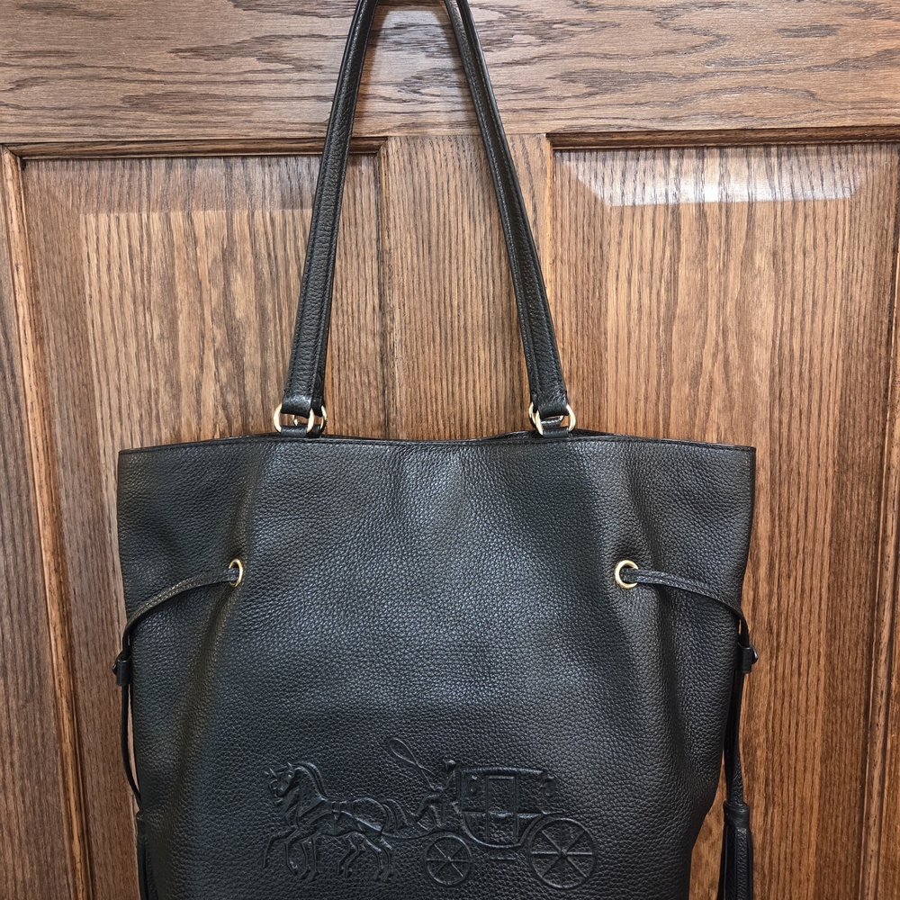 Black Leather Tote Bag